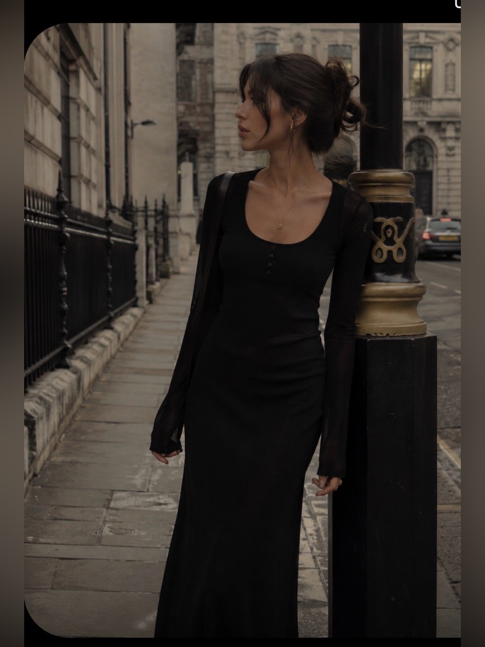 Dark Academia Black Mesh Maxi Dress Vintage Jay Jacob's size Medium bodycon